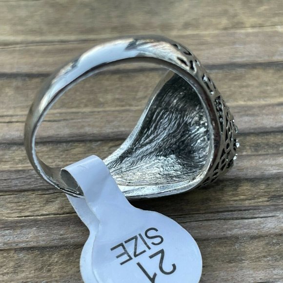 Fashion Ring Crystals Accent Unisex Fashion Turkish Style Jewelry Rings Size 11 - Picture 7 of 12